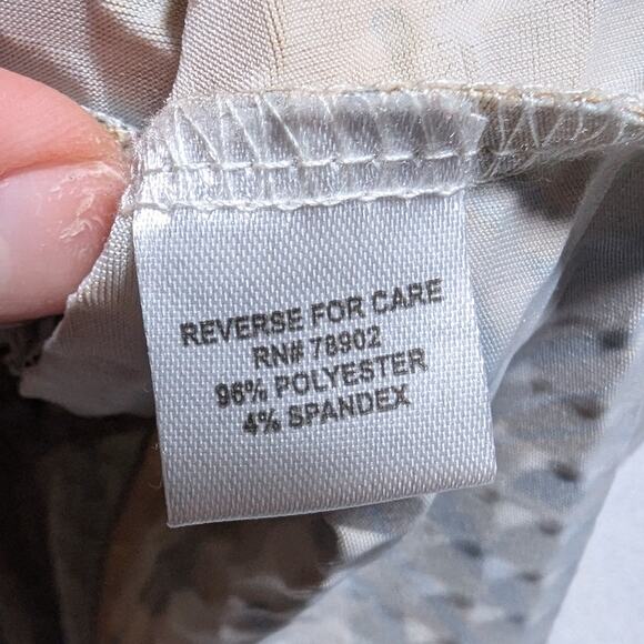 Vtg Y2K Erin London Beige Abstract Animal Print Clear Sequin Zip Up Jacket P XL - Picture 5 of 5